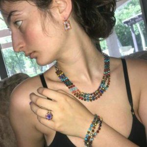 MARIANA JEWELRY SWAROVSKI CRYSTAL SILVER PL MOSAIC NWOT Necklace